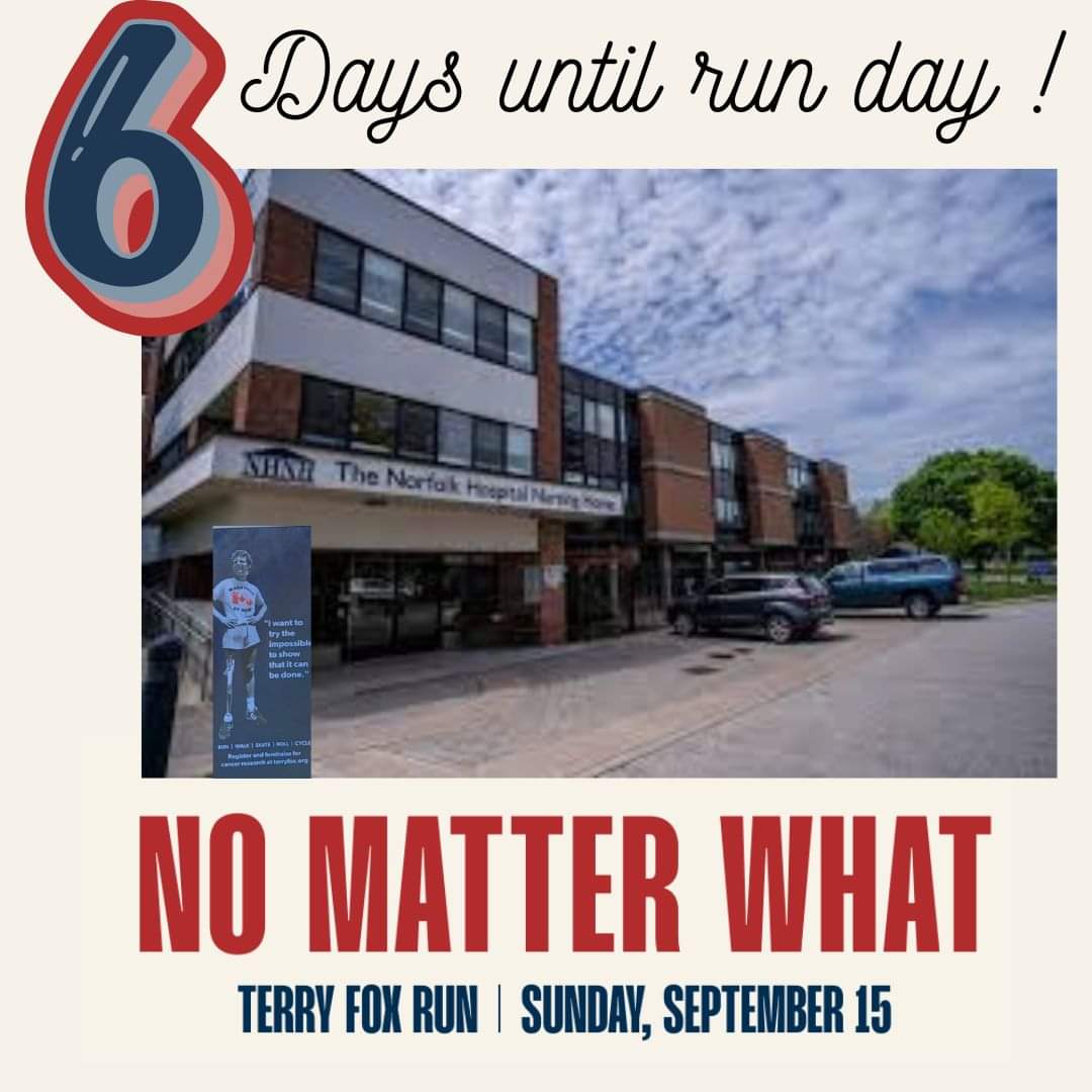 Norfolk_TFR's tweet photo. Only 6 days to go until run day on Sunday September 15th! #nomatterwhat
Register or donate at https://t.co/ZrNzdSO1ET 

Thank you to the residents and activities staff at the Norfolk Hospital Nursing Home in Simcoe for hosting their second annual Silver Fox event! #terryfoxrun https://t.co/jk9MxS8VrR