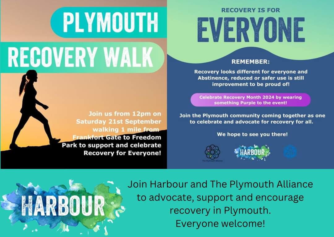 Come and join the Plymouth Recovery Walk on Saturday 21st September!! Walk starts from Frankfort Gate and finishes at Freedom Park. <a href="/FredThomasUK/">Fred Thomas MP</a> <a href="/LukePollard/">Luke Pollard MP</a> <a href="/plymouthcc/">Plymouth City Council</a> <a href="/Plymouth_Live/">Plymouth Live</a> <a href="/plymouthsouprun/">plymouthsouprun</a>