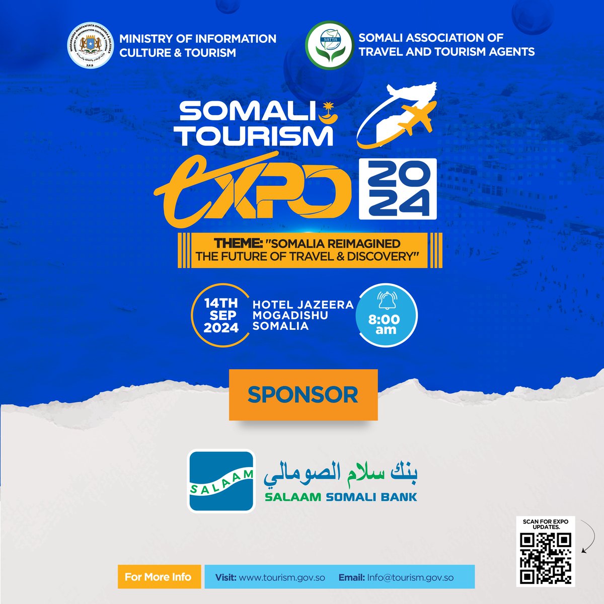 Sponsor Spotlight: Salaam Somali Bank
We are thrilled to have <a href="/salaamsombank/">Salaam Somali Bank</a> as a sponsor for the Somali Tourism Expo 2024! Their commitment to supporting the growth of Somalia’s tourism sector aligns perfectly with our vision for showcasing the rich cultural and natural