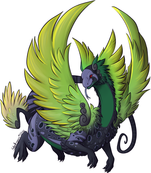 skydrynn's tweet photo. I don't think I ever posted my Flight Rising adoptables here? Here's a few coatls of my own that I made a while back!

I'd love to get back to doing more of these when I have time. https://t.co/OdjBxPwBYF