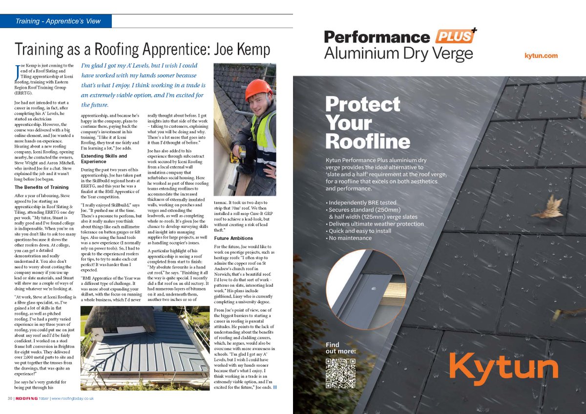 Roofing Today (@roofingtoday) on Twitter photo 📰 In September’s edition, #Roofing Today talks to roof #slating & #tiling #apprentice Joe Kemp about the benefits of #training & the highlights of his #apprenticeship with #IceniRoofing & <a href="/ERRTG01/">EasternRoofTraining</a>: roofingtoday.co.uk/wp-content/upl… (p30) 📰 In September’s edition, #Roofing Today talks to roof #slating & #tiling #apprentice Joe Kemp about the benefits of #training & the highlights of his #apprenticeship with #IceniRoofing & <a href="/ERRTG01/">EasternRoofTraining</a>: roofingtoday.co.uk/wp-content/upl… (p30)