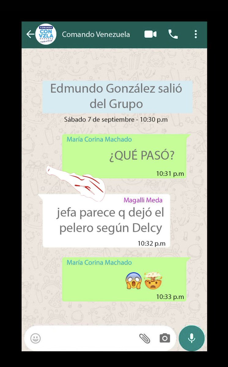 Nuestros patriotas cooperantes nos envían una foto exclusiva de un chat de WhatsApp. Saquen Uds sus propias conclusiones #9Sept #edmundo #mcm 🇻🇪