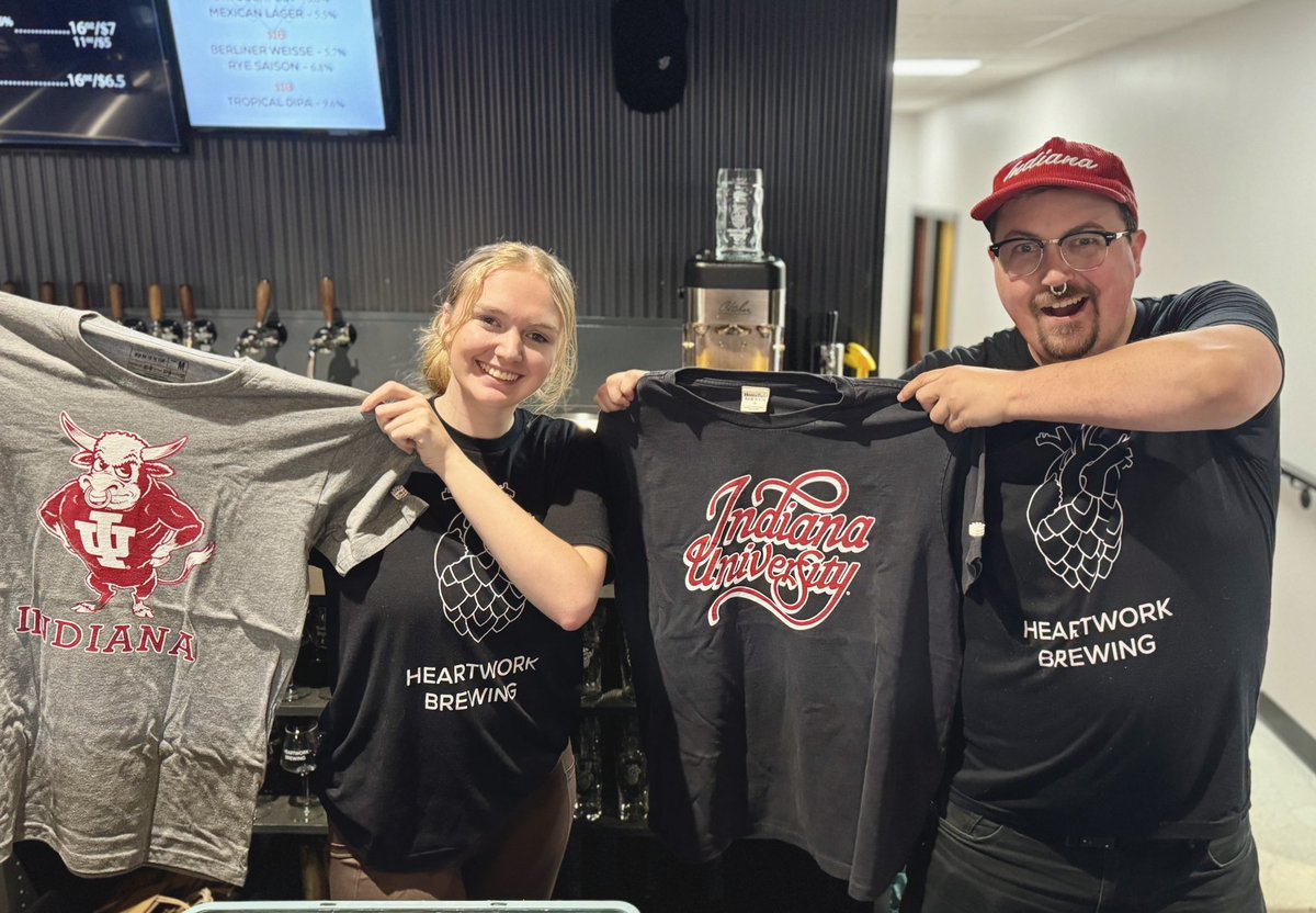 HeartworkBrewCo's tweet photo. The good brand does it again - huge thank you to @HomefieldApparl for hooking our staff up with some premium apparel! A fellow business founded by IU + Kelley alumni.  #gohoosiers https://t.co/TAd4SZyDKh