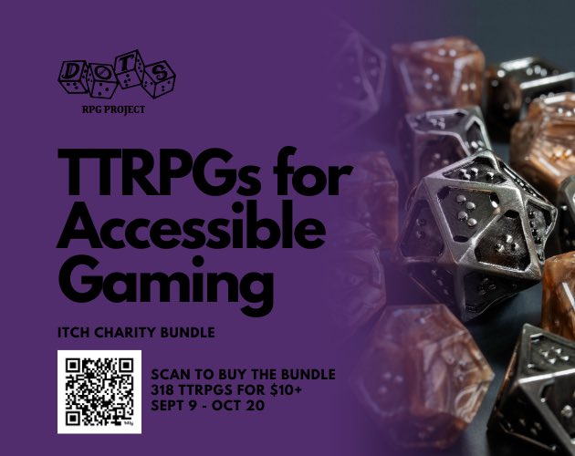 jesthehuman's tweet photo. Thanks to Courtney from @StreaminRainbow for asking to promote the TTRPGs for Accessible Gaming charity bundle on their streams! 

Here is a slide if you’d like to promote on your BRB or starting soon screens during your streams 🖤 https://t.co/nZGs7Z7FpA
