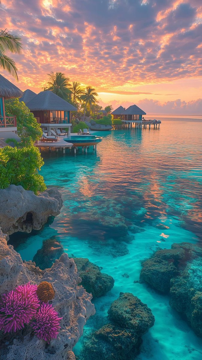 Sunset in Bora Bora.