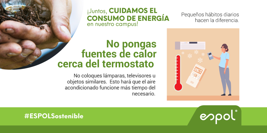 espol's tweet image. ¡Juntos, cuidamos el consumo de energía ⚡ en nuestro campus! Te compartimos algunas recomendaciones que puedes poner en práctica para un uso eficiente del aire acondicionado en distintos espacios. #ESPOLSostenible