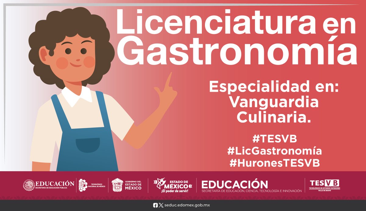 VBravoTecNm's tweet photo. #TESVB Conoce la carrera en #LicGastronomia, ¿te has imaginado cómo es preparar un platillo con gran cultura como la mexicana?. Y a administrar un restaurante, logrando grandes cosas desde la cocina, con una especialidad en Vanguardia Culinaria.
#HuronesTESVB #KazuTESVB https://t.co/JBaq4yVTtX