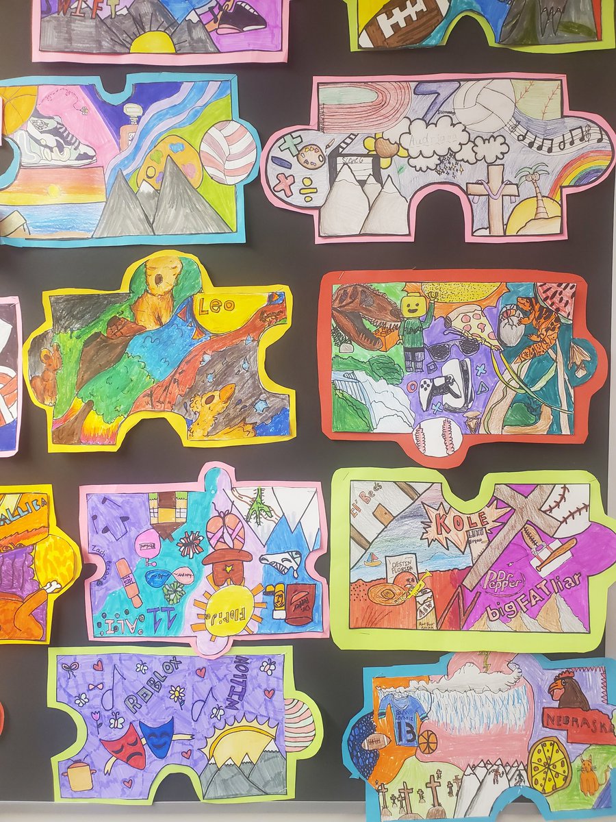 6th grade project went up last week! "Pieces of me" gave them a chance to show everyone a little bit about themselves.  Great job! <a href="/middle_dcw/">DC West Middle School</a> <a href="/DCWestFalcons/">DCWest Falcons</a>