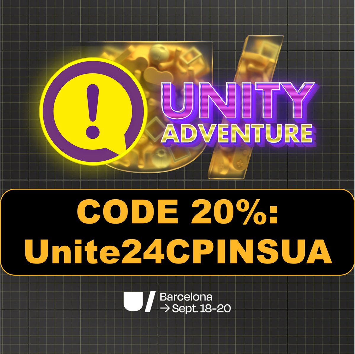 UnityAdventure's tweet image. 🎮🎉🥳La próxima semana es el evento más grande de Unity en Barcelona, #Unite2024
¡Allí estaré junto a más de 10 creadores!
Si me ves, no olvides saludarme. 👋🏼
Además, usa mi cupón Unite24CPINSUA y obtén un 20% de descuento en tu entrada. 🎟️✨🎟️✨