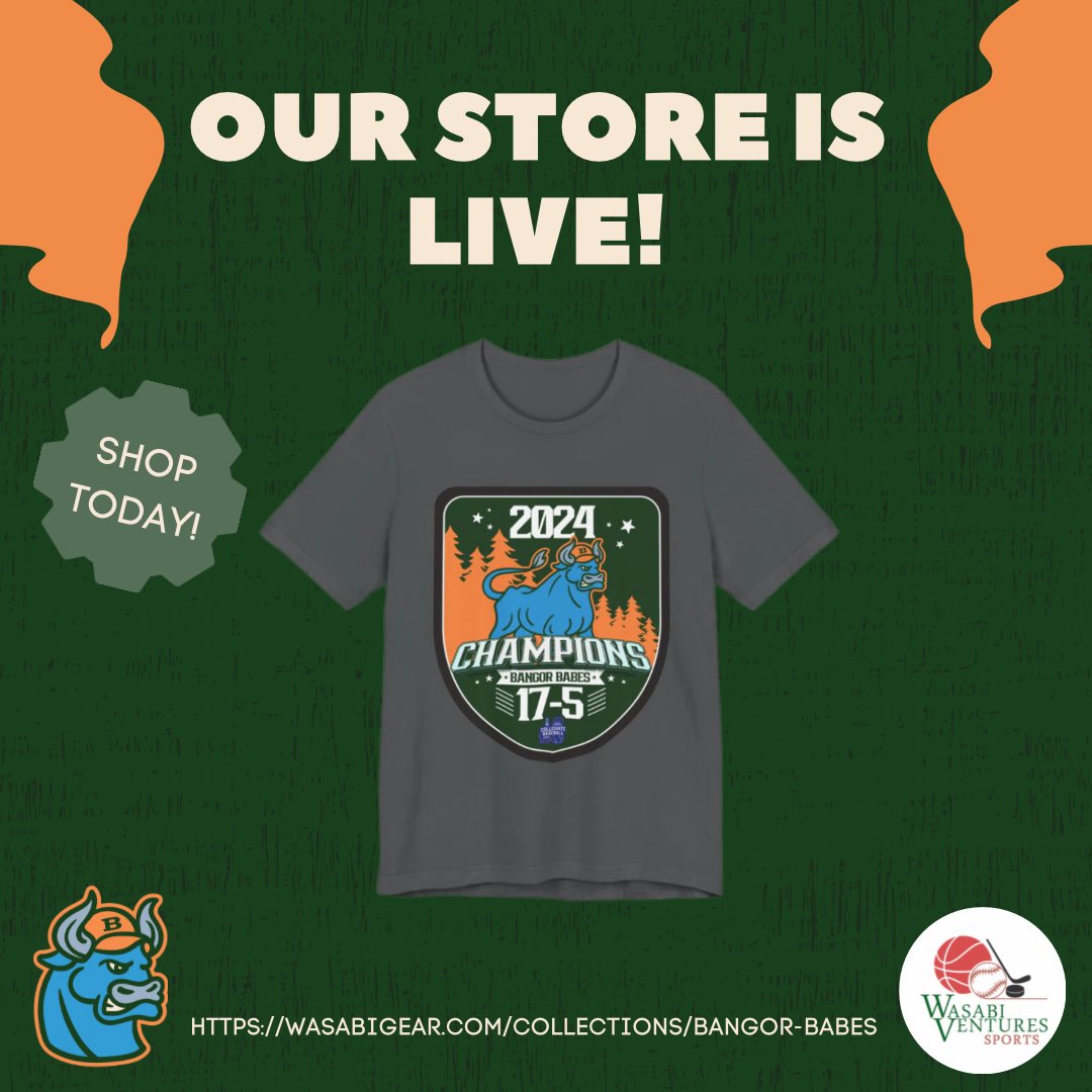 BangorGNCBL's tweet photo. We are happy to announce the release of our online fan store!
Shop branded merchandise items from the comfort of you own home.
Shop now with the link below or the link found in our bio⤵️
https://t.co/9WLt5czC5k
#BangorTime🐂 https://t.co/hf8hd9R6iz