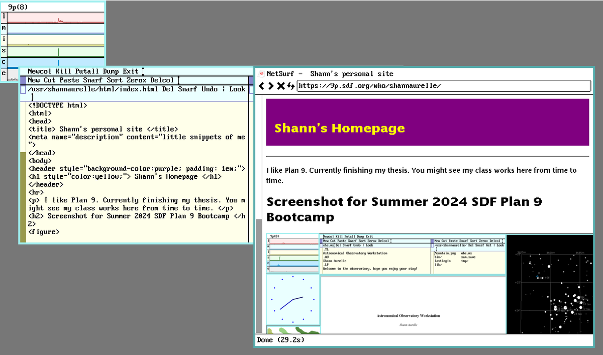 ShannAurelle's tweet photo. Editing the website hosted in Plan 9 :> #9front https://t.co/fiCmthcA0g