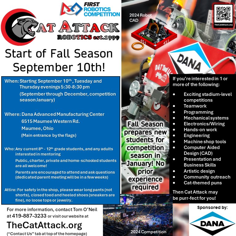 Fall season starts this week, message us with any questions!