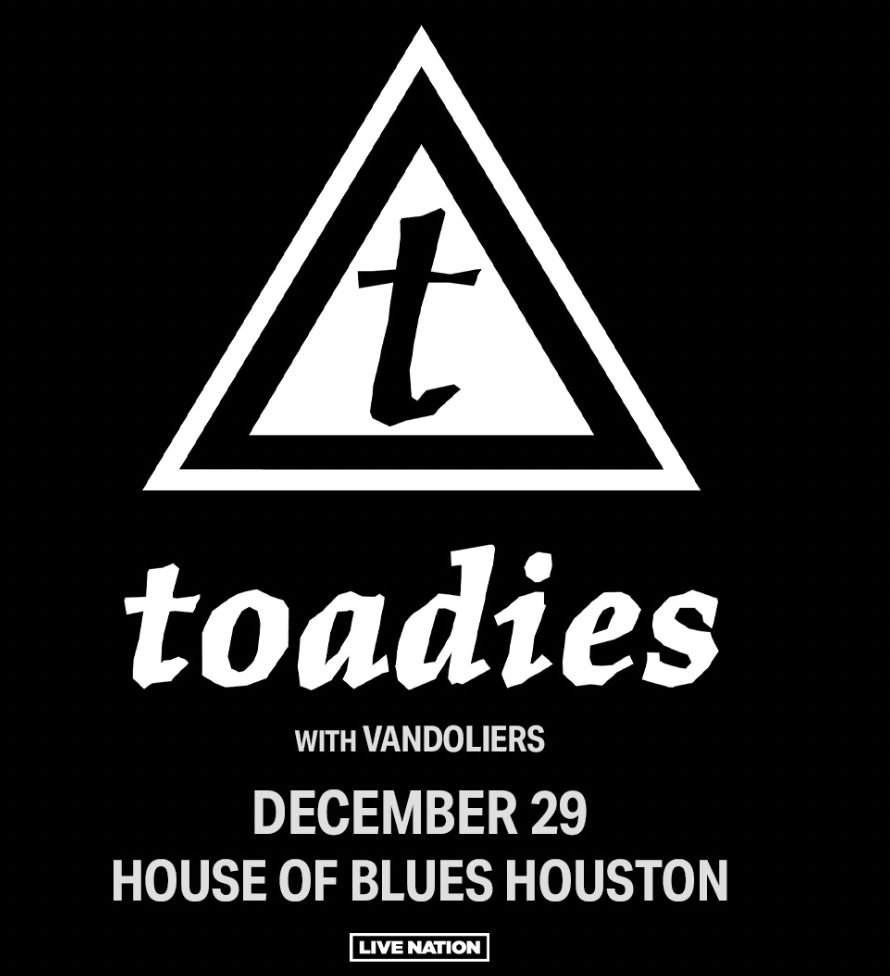 Toadies (Official) (@thetoadies) on Twitter photo We couldnt do our Dec Holiday run without stopping at <a href="/HOBHouston/">House of Blues Houston</a> . We're bringing @Vandoliers with us. TIX on sale Friday. We couldnt do our Dec Holiday run without stopping at <a href="/HOBHouston/">House of Blues Houston</a> . We're bringing @Vandoliers with us. TIX on sale Friday.
