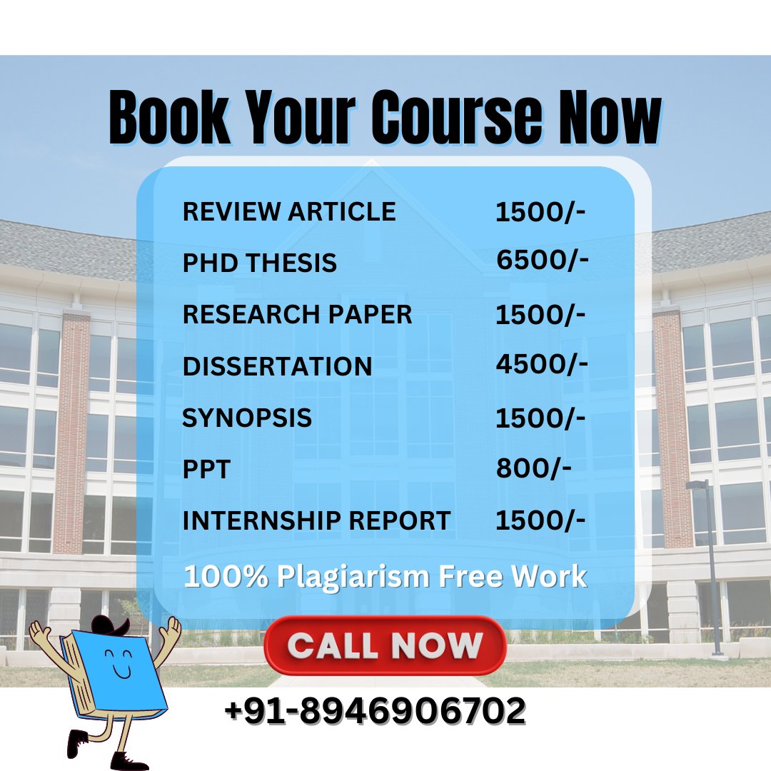 RoshanS86392's tweet image. "Book Your Full Course"
100% Plagiarism Free Work
.
DM For More Info:
WhatsApp 📲 +91-8946906702
.
#roshanwritingservice #writingservicescanada #assignmenthelpcanada #articlewriting #thesiswriting #dissertationwriting #synopsiswriting #ppt #researchpaperwritingservices #Canada