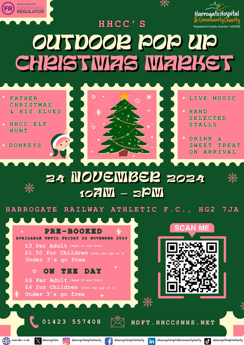 Join HHCC for our Outdoor Pop up Christmas Market on Sunday 24 November 2024 at <a href="/THERAILFC/">Harrogate Railway Athletic FC</a> from 10am to 3pm. Enjoy stalls, entertainment, and meet Father Christmas! Early bird tickets are available now!

Purchase your tickets here: hhcc.co.uk/events/hhccs-o…