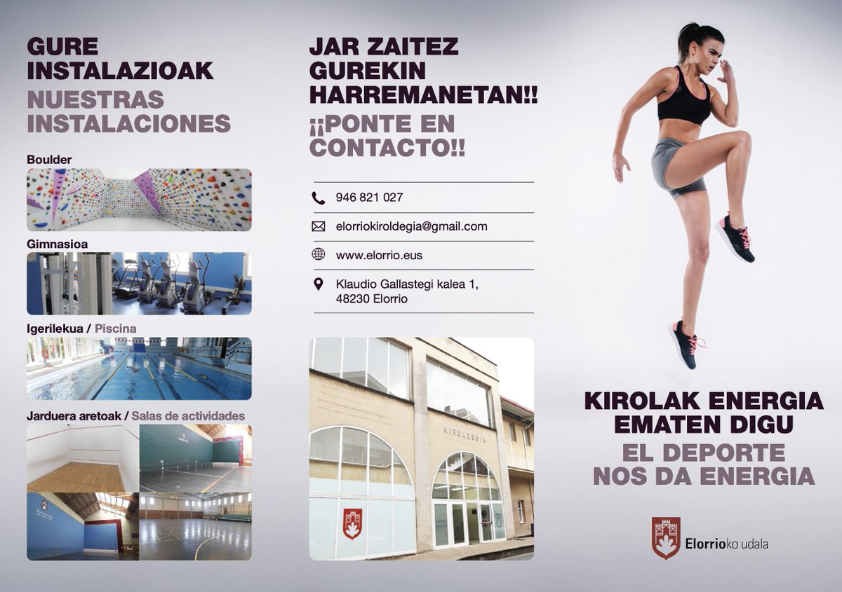 elorrioko_udala's tweet photo. 🎽[eus] Zabalik dago kiroldegiko ikastaroetan izena emateko epea 

📋Aurten, lehenengo aldiz, zozketa bidez esleituko dira ikastaroetarako plazak

https://t.co/uFH9RIEEVv https://t.co/XMUdyoxZKR