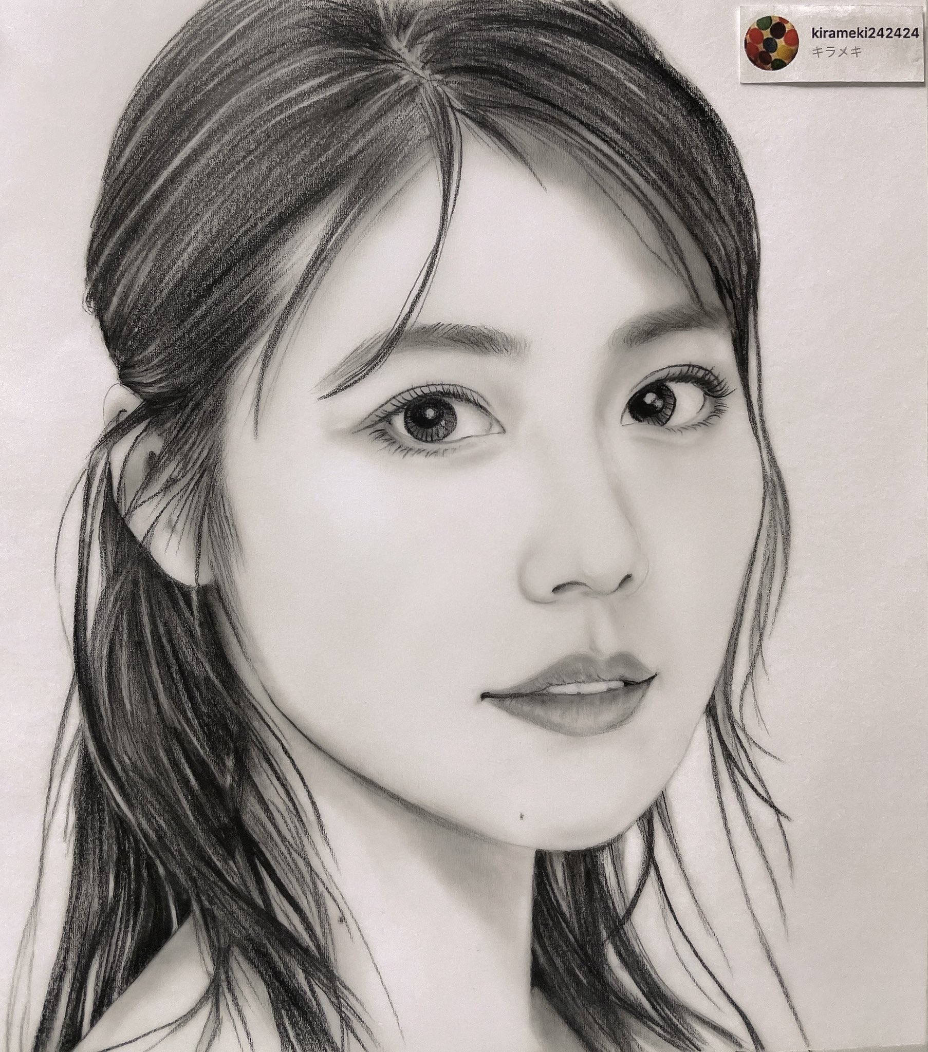 鉛筆画 有村架純 鉛筆画 有村架純 完成までの一部始終 動画 早送り / Pencil