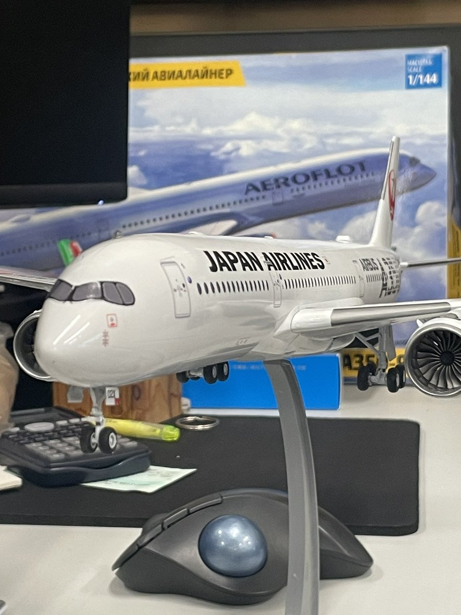 tamon_at_21's tweet photo. #旅客機　#JAL  #プラモデル　#旅客機模型　#A350 #JA02XJ
ZVEZDA 1/144 A350-900
JA02XJ
依頼品完成！ https://t.co/PDC0uZ3zgF