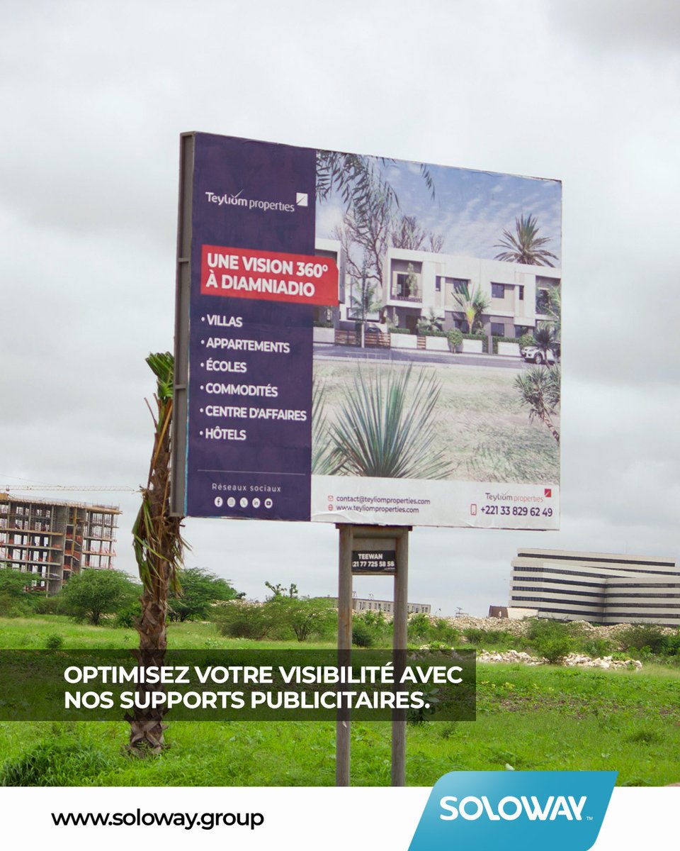 Maximisez votre visibilité au niveau du pôle urbain de Diamniadio ! Nos panneaux publicitaires stratégiquement situés le long des grandes artères de la nouvelle ville, offrent divers formats pour atteindre une clientèle étendue. 

Plus d’informations sur notre site