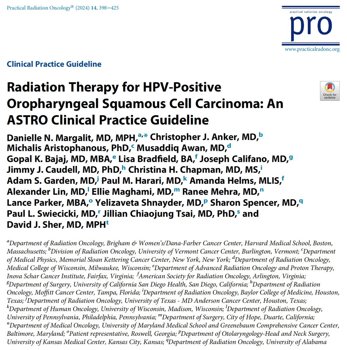 radioncoluis's tweet photo. Radiation Therapy for HPV Positive Oropharyngeal Squamous Cell Carcinoma: An ASTRO Clinical Practice Guideline.
https://t.co/XLsnPJ4eYW https://t.co/gOPlxDyaDw