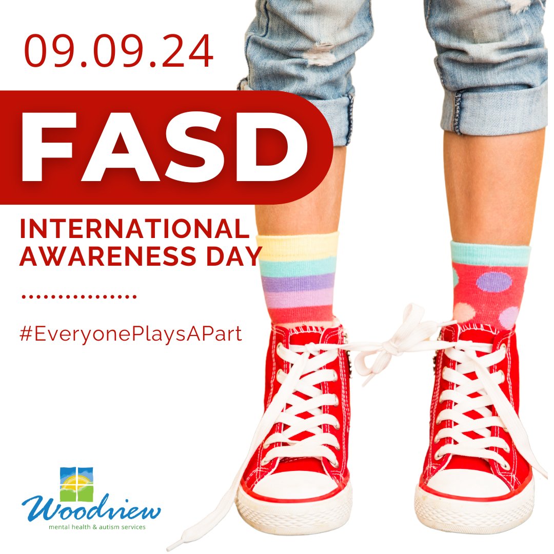 WoodviewMHAS's tweet photo. 👠 Sept 9 is Fetal Alcohol Spectrum Disorder Awareness Day!  #FASD is a lifelong disorder that can lead to physical, mental, behavioral &amp; learning challenges.  We all have a role to play in supporting individuals with FASD &amp; promoting healthy pregnancies. 👗  #EveryonePlaysAPart https://t.co/n5RbOnZ8xg