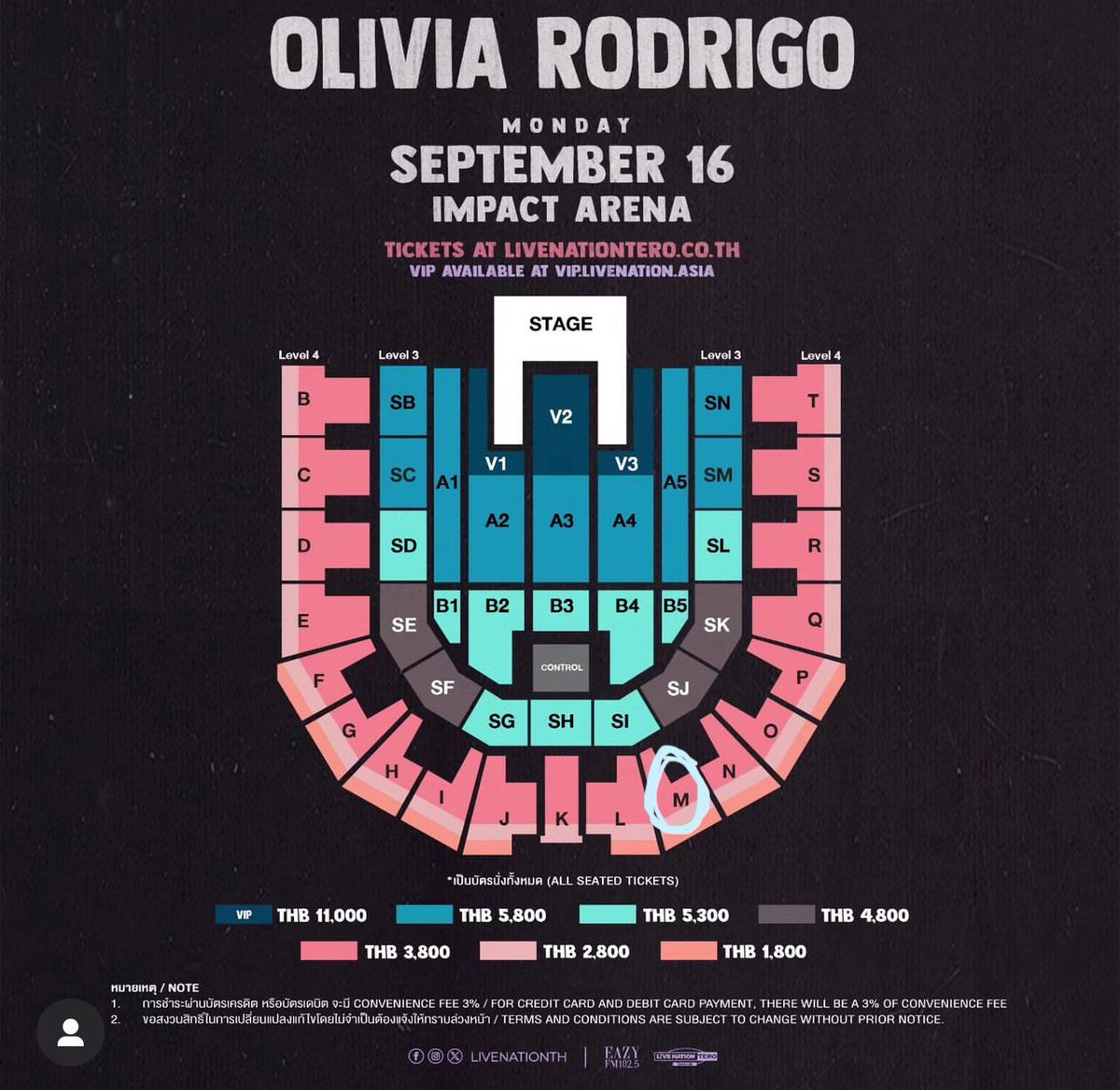 omgitsadry's tweet photo. [WTS] Olivia Rodrigo GUTS World Tour Bangkok 

Details:
⁃First night (15/9/24 - Sunday)
⁃3 tickets, same zones (Zone M) 
⁃Zone M - Seat L06, L08 &amp; N06
⁃RM450 (negotiable)

Pls PM for more details!!! https://t.co/lGfA3JeSDF