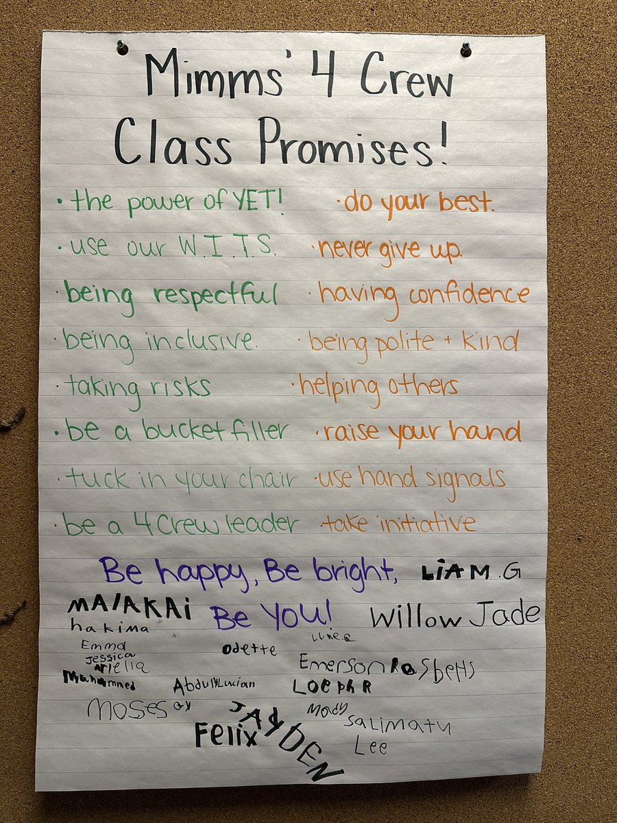 Our 2024/2025 Class Promise as the 4 Crew 🐝🤞🏻🥰 <a href="/PsSimcoe/">Simcoe Street PS</a> here’s to a good year ahead of us! 🎉