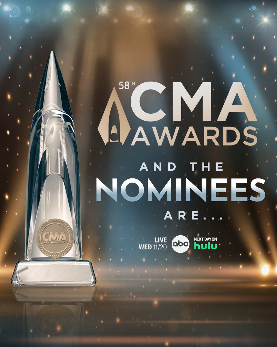 CountryMusic's tweet photo. We are thrilled to present to you the 2024 #CMAawards Nominees ✨ https://t.co/bpdlji3GJI