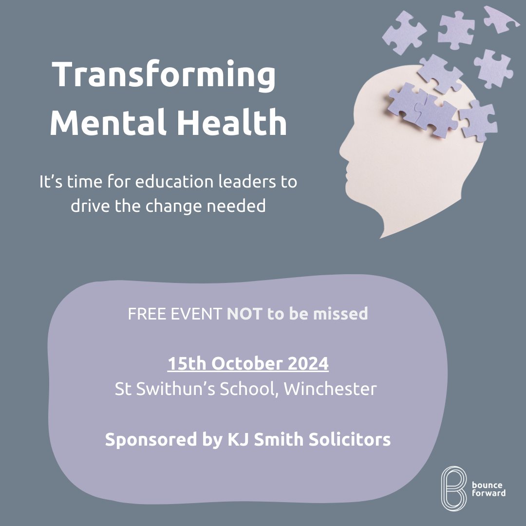 ⭐ Education leaders ⭐ Change makers 

👉🏻 Register today ow.ly/bXGc50TefTv

When it comes to mental health prevention is better than cure. For too long we have invested at the wrong end of provision and expected too much from individual teachers.