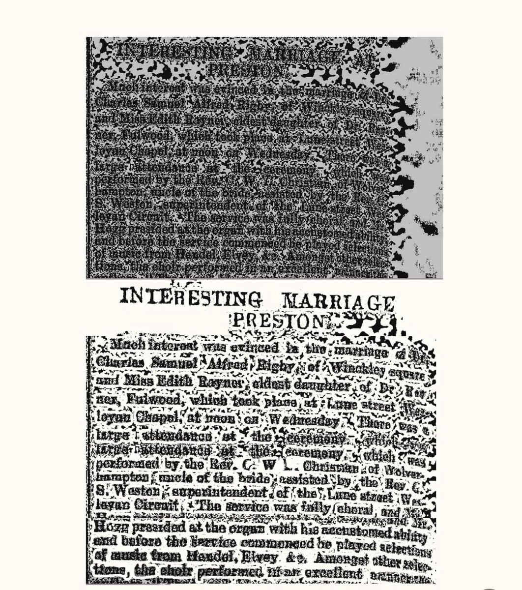 OTD in 1893, Edith’s wedding featured in the Preston Chronicle. The article includes details of the ceremony, outfits and notable guests! No photographs survive, but this description in the local paper gives us a good idea about what the day would’ve looked like for Edith.