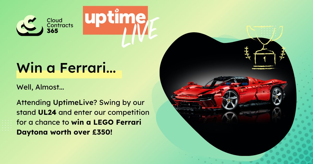 CC365_UK's tweet image. We’re gearing up for #UptimeLive! 🚀 Visit us at stand UL24 for a chance to win a LEGO Ferrari Daytona worth over £350! 🏎️💥 Fill out a quick form, and stay tuned for the winner announcement at the end of the event. Good luck! 🎉 #Giveaway #MSP