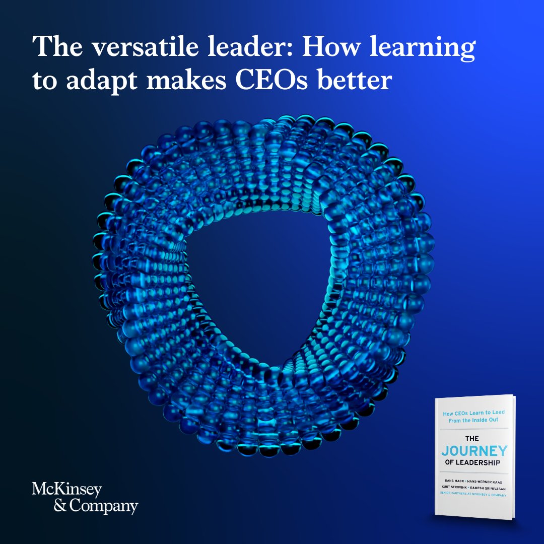 Leaders today need versatility to navigate change.

From our chats with top global leaders, we've found that seeking diverse perspectives, showing curiosity, and knowing when to speak up are key traits.

Dive into #TheJourneyOfLeadershipBook to learn more: mck.co/3AoSrOc