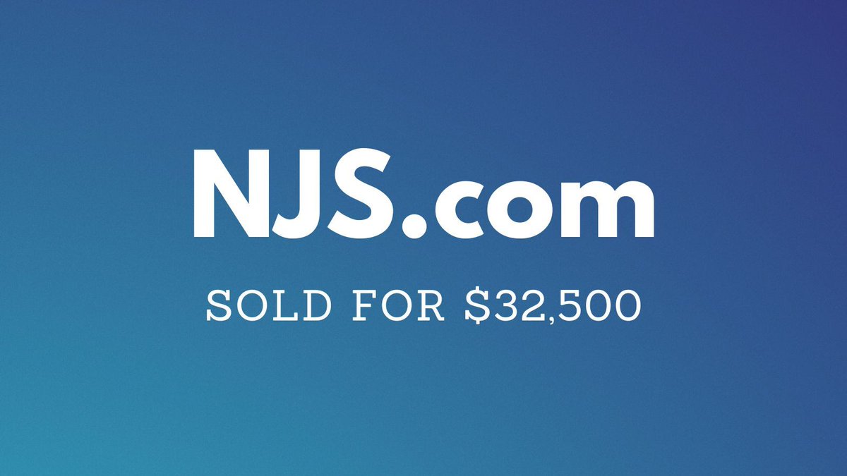 Yesterday saw $292k in domain name sales including:

$32,500 NJS․com
$7,604 9802․com
$7,165 Zags․com
$4,100 SafetySupplies․com
$3,850 SOSLocksmith․com
$3,005 SmartCampaign․com

Full list 👉 namebio.com/daily

#Domains