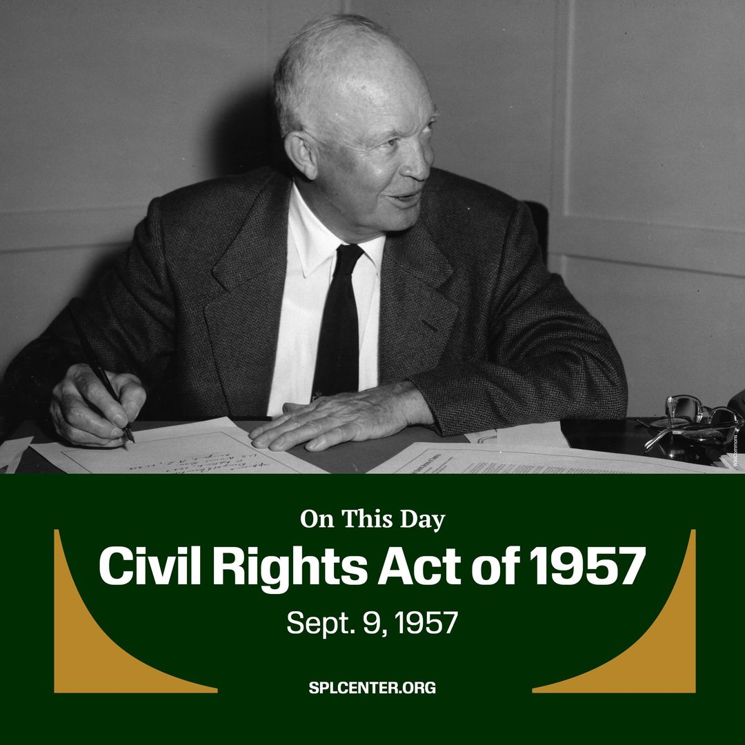 Signed #OTD by President Dwight D. Eisenhower, the #CivilRightsAct1957 was the first key legislative action to protect civil rights since Reconstruction.

Its reach was limited, and today, much like in 1957, civil rights are still under attack. 

#TheMarchContinues