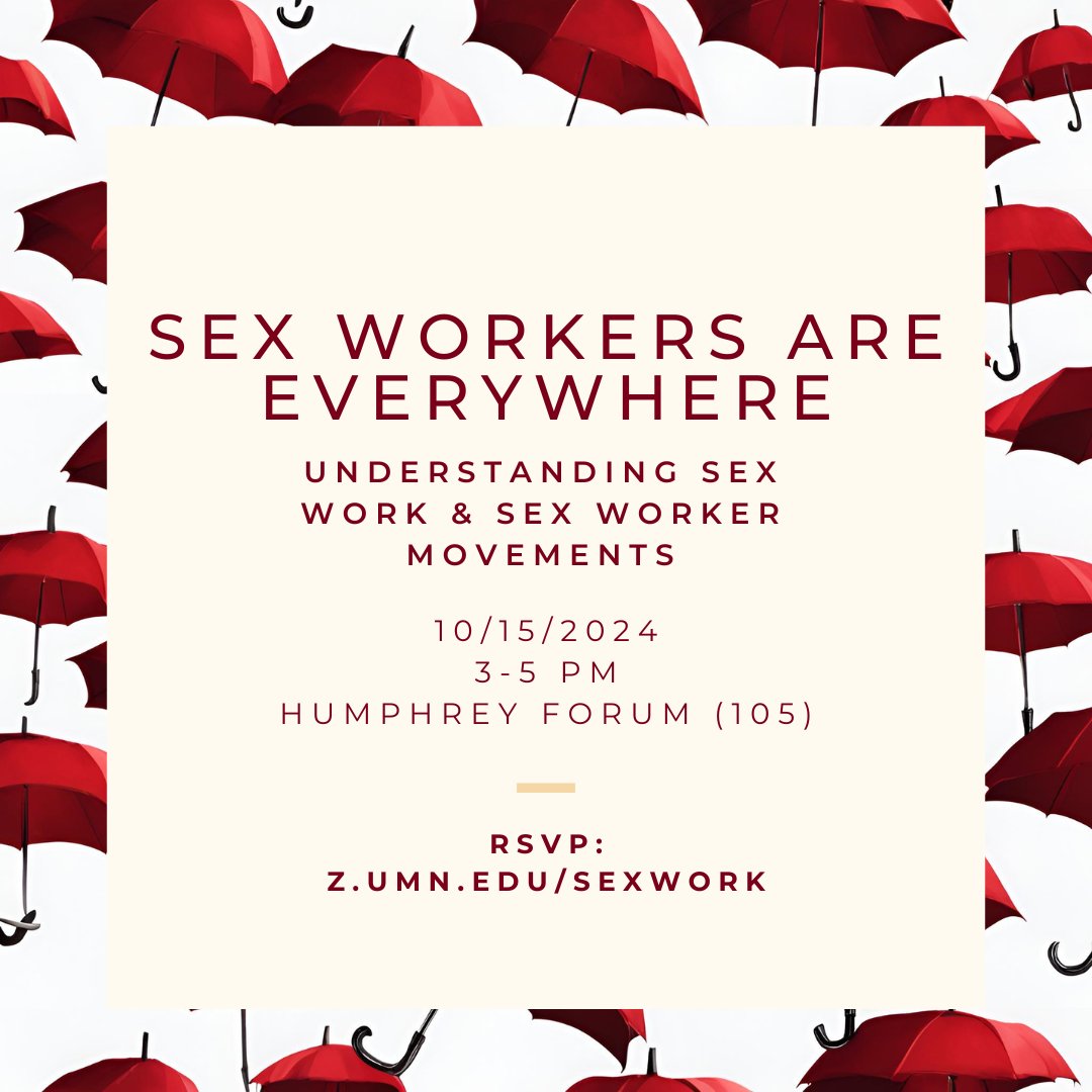 #UMN folks, join us for a new workshop on promoting the well-being of sex workers within university settings. Led by our editor, Dr. Jayne Swift, an expert and advocate.

💫 RSVP to attend:  z.umn.edu/sexwork