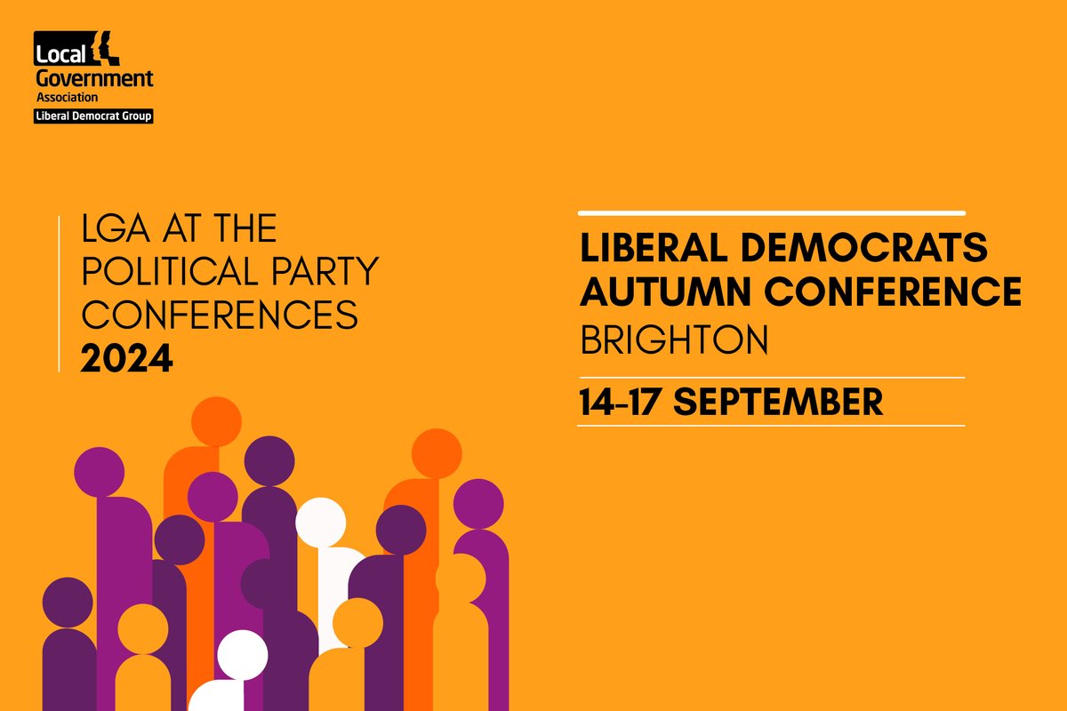 The Liberal Democrats Autumn Conference takes place in Brighton from 14 - 17 September.

Find out what you can expect from the LGA if you have registered to attend: orlo.uk/zpUjF

#LiberalDemocratsConference #PartyConferences