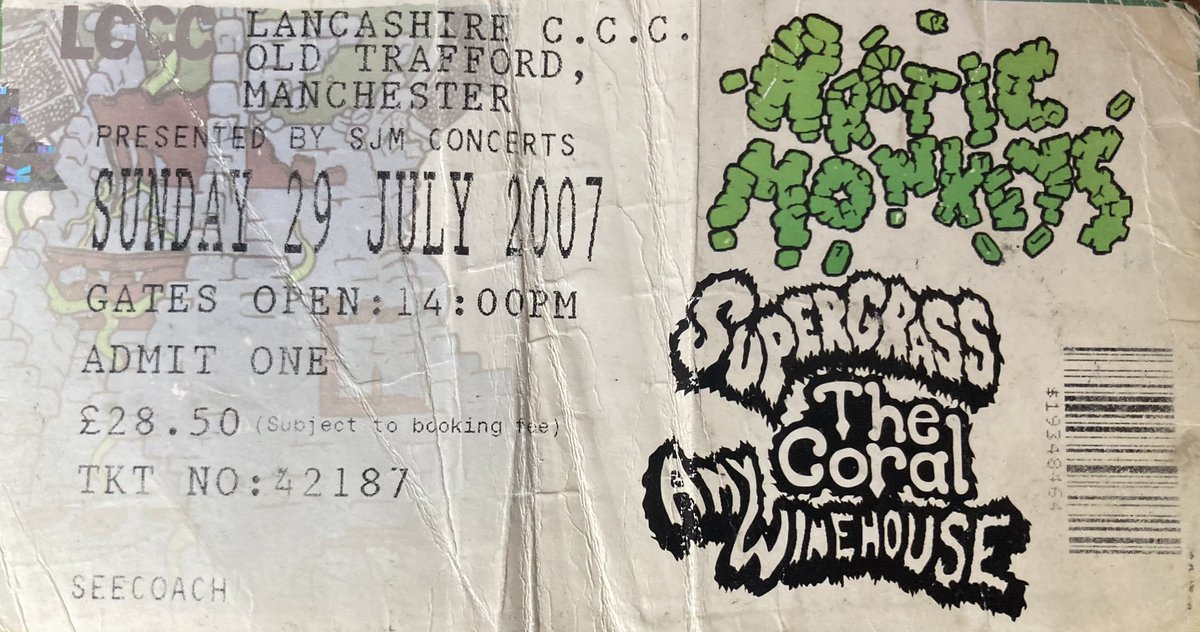 OneSwfc's tweet image. £28.50 for Arctic Monkeys, Supergrass, The Coral and Amy Winehouse. Those were the days. Genuinely don’t know what they’d charge for this in today’s market but more needs to be done to make going to gigs affordable for young people