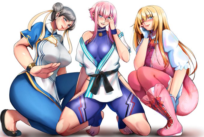 リクエストいただきました『スト6』よりマノン、春麗『鉄拳8』よりリリになります  #Skeb 