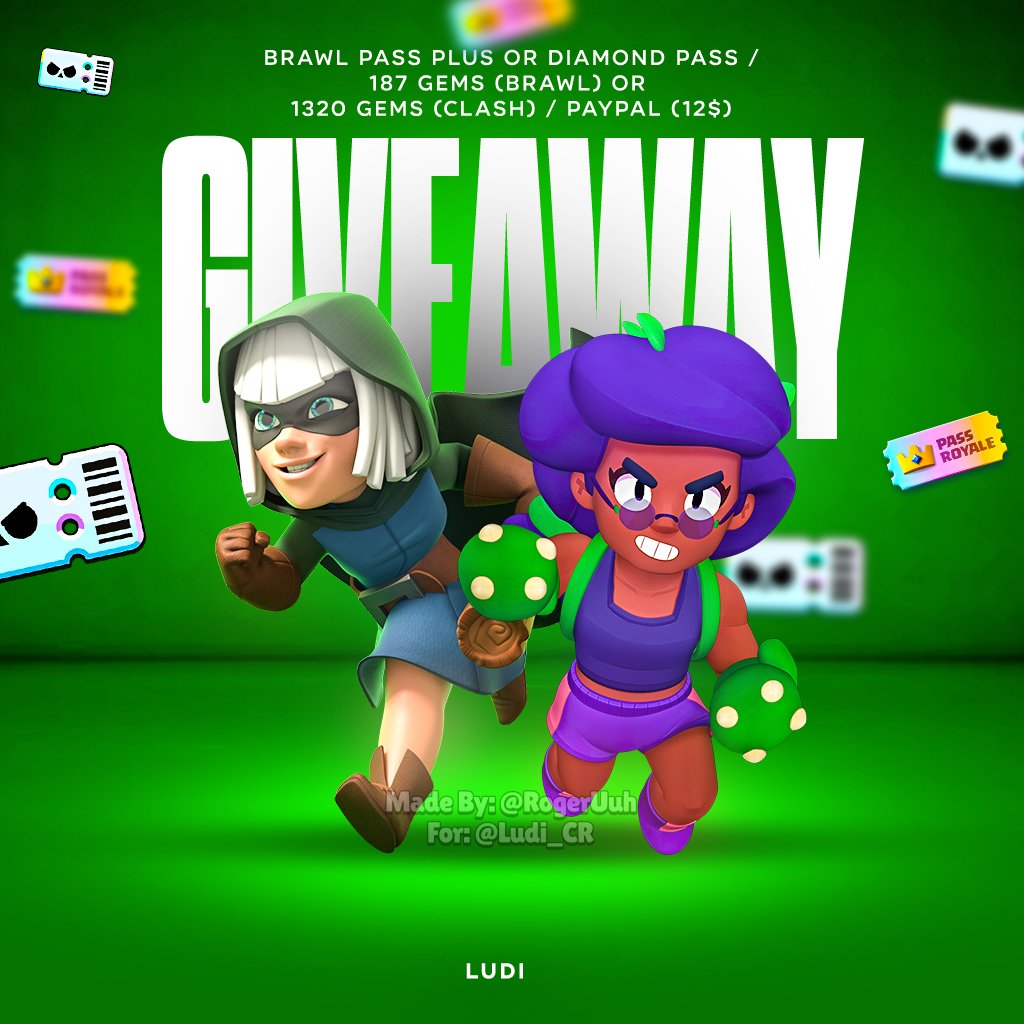 🎁 𝗚𝗜𝗩𝗘𝗔𝗪𝗔𝗬 🎁

Winner can choose between:
⭐️ Brawl Pass Plus
⭐️ 187 Gems (BS)
💎 Diamond Pass
💎 1320 Gems (CR)
💸 12$ (PayPal)

⭐️ Like &amp; Retweet
⭐️ Sign up (Link in replies and bio)
⭐️ send proof

Ends in 3 days. Good Luck 🍀
#BrawlStars #SpongeBob