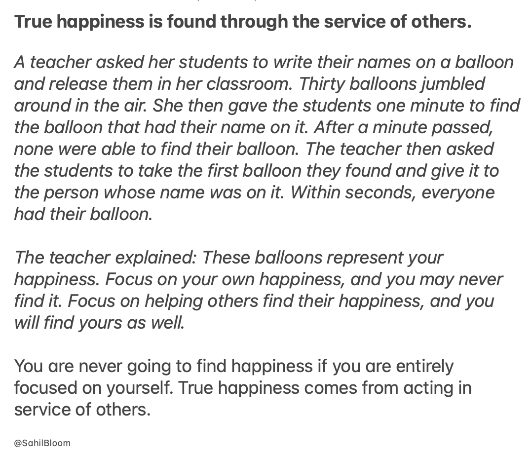 SahilBloom's tweet photo. This simple story changed the way I think about happiness: https://t.co/eIN4KuDkpx