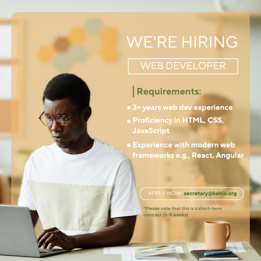 IntelliSOFTLtd's tweet photo. We're hiring a web developer for short term project:

Learn more about the role, click here 👉🏾https://t.co/vC5EInoWc3

To apply, send your CV, cover letter, portfolio &amp; project estimate to secretary@kehia.org by Sept 13, 2024.

#hiring #hiringnow https://t.co/z1UqdyL81w