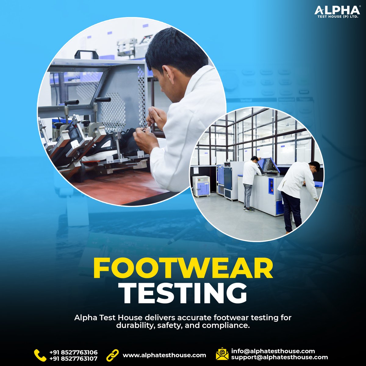 AlphaTestHouse's tweet image. Alpha Test House delivers accurate footwear testing for durability, safety, and compliance.
@AlphaTestHouse