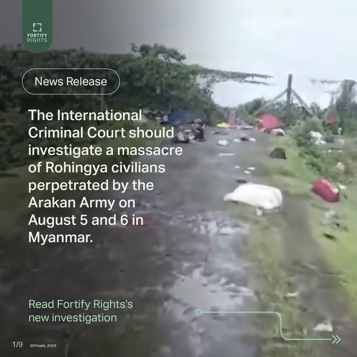 🧵On August 5 and 6, the Arakan Army massacred hundreds of Rohingya civilians in Myanmar’s Rakhine State with drones, mortars, and gunfire. 

Check out this thread on the <a href="/FortifyRights/">Fortify Rights</a> investigation. 👇 

Read more here: Bit.ly/RohingyaMassac… 1/8