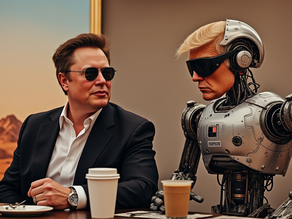 Hypesafi's tweet image. Some year later, after the election! Grok, recreated Trump, when asked to be creative.

@elonmusk , @realDonaldTrump