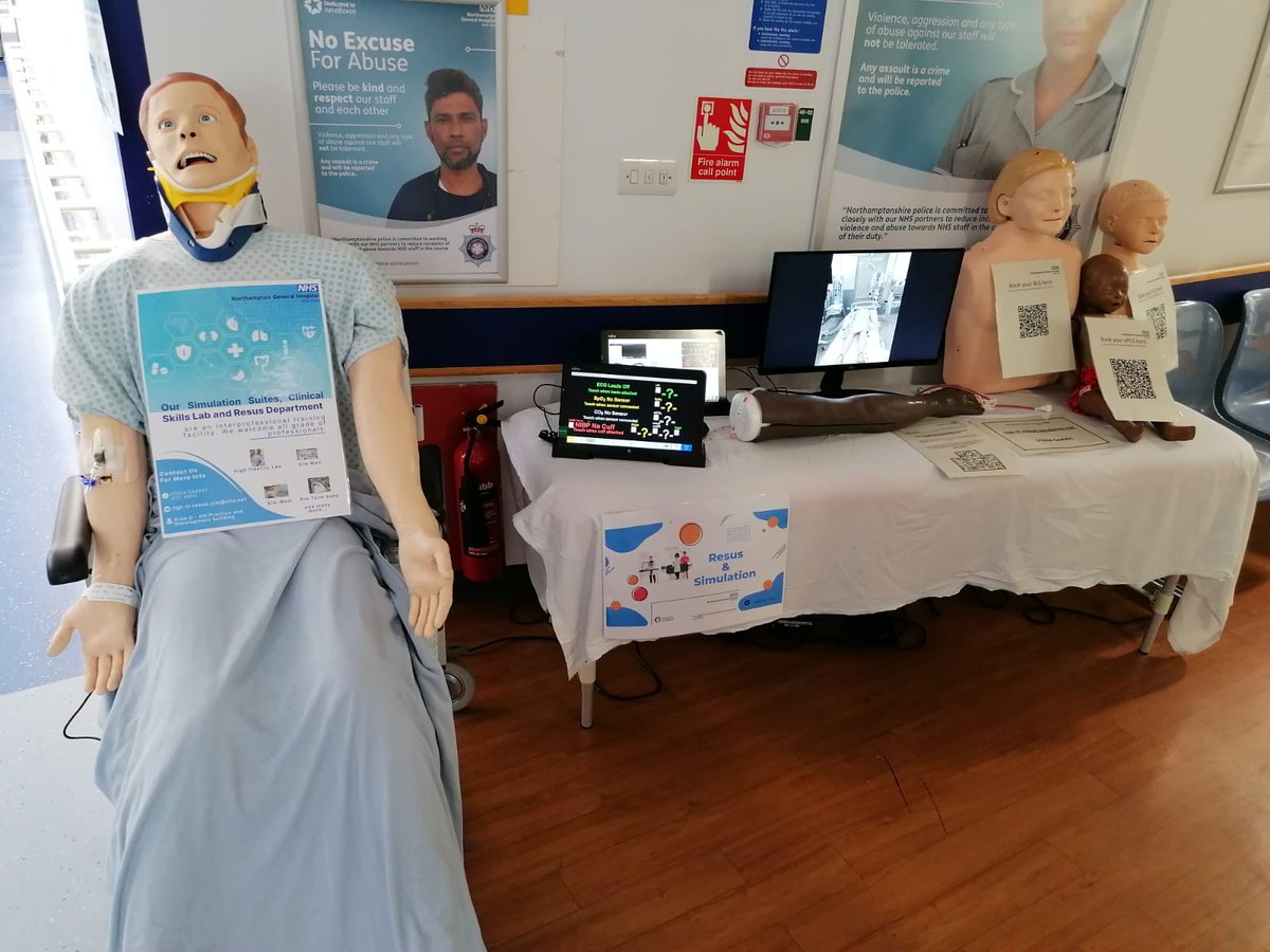 NGHSim_Resus's tweet photo. Our two techs, Dan and Jay, had lots of fun spreading awareness and introducing one of our Sim men to staff and members of the public @NGHnhsTrust on Friday! Pleasure to meet you all! #healthcaresimulation  #simman #northampton #hospitalsimulation #simtech #healtcaretraining #nhs https://t.co/3FiYAKo6h5