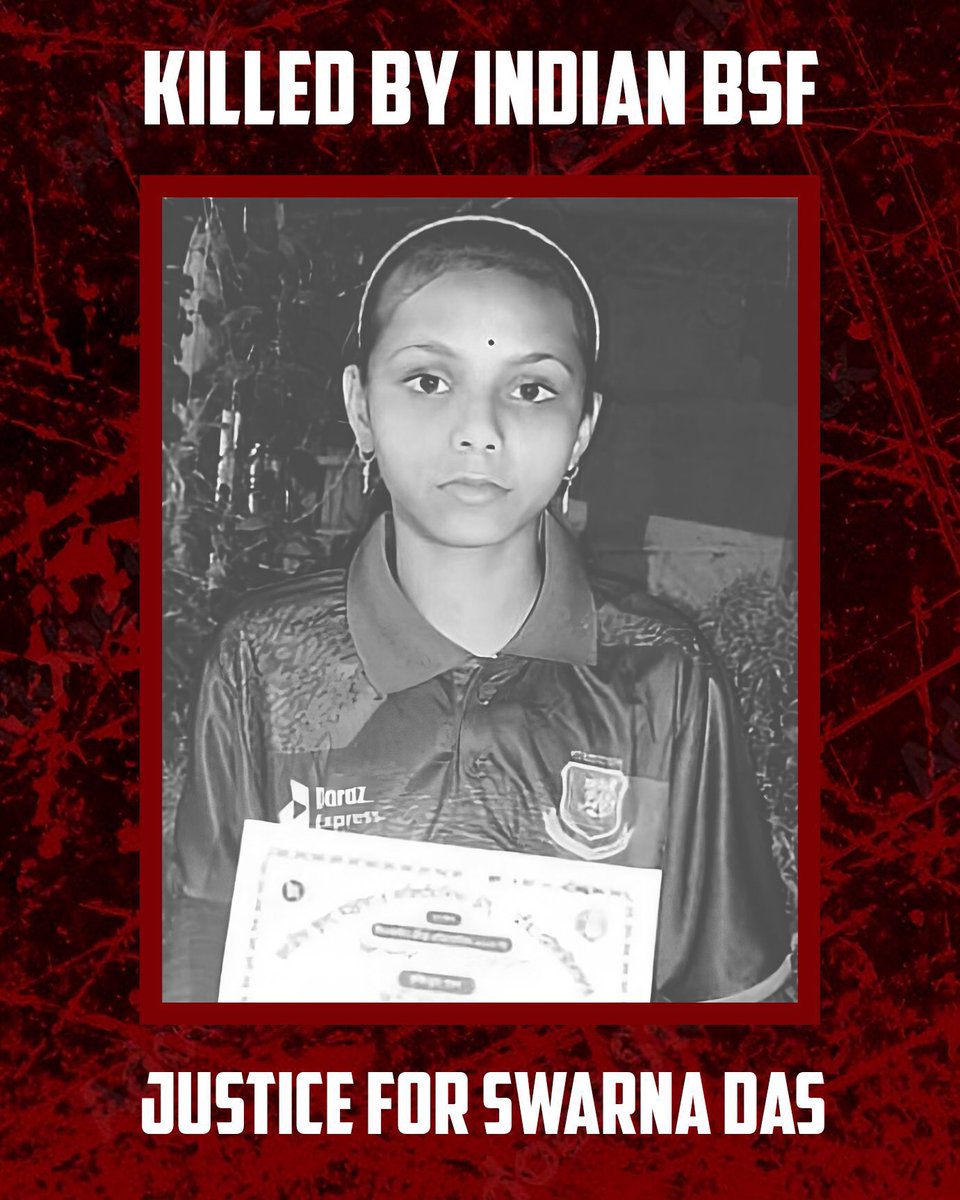 imjh2013's tweet photo. We demand justice for the tragic loss of two young Hindu children from Bangladesh, Shri Jayant and Swarna Das, who were killed by the Indian Border Security Forces (BSF). This heartbreaking incident calls for accountability and action.
#JusticeForJayant #JusticeForSwarnaDas #ShameOnBSF
Let us raise our voices for justice and stand against such acts of violence.
JUSTICE FOR SHRI JAYANT
JUSTICE FOR SWARNA DAS