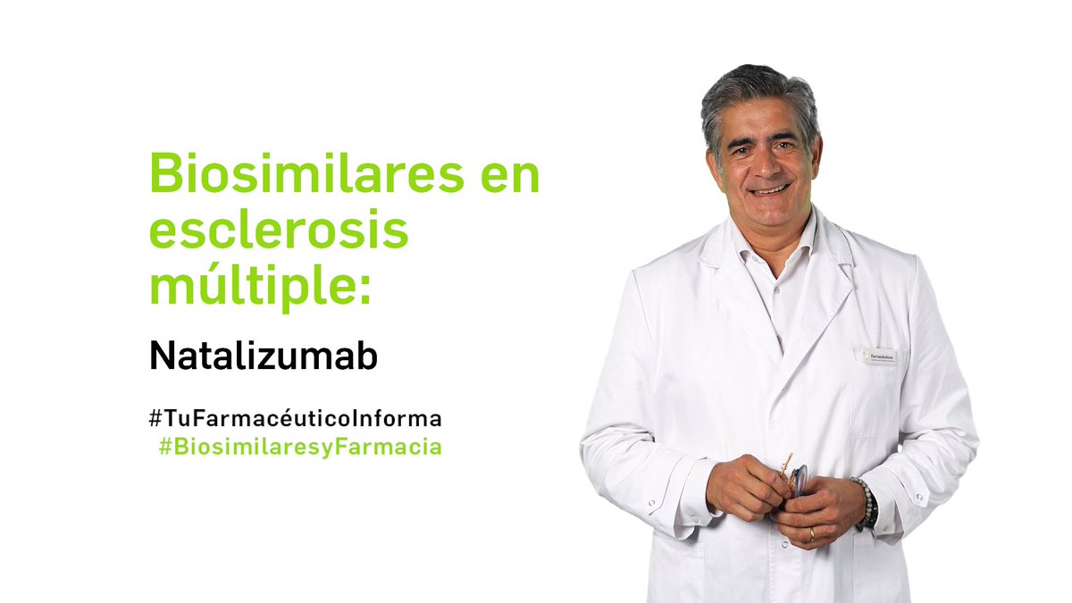 El #biosimilar que se utiliza en este momento para tratar la esclerosis múltiple es el de natalizumab. 

Videoconsejo impartido por Jorge Vázquez. Iniciativa de <a href="/Farmaceuticos_/">Consejo General Colegios Farmacéuticos</a> y <a href="/Medicina_TV/">Medicina Televisión</a>
 con la colaboración de <a href="/BioSim_es/">BioSim</a>

📽️ ow.ly/vrGc50TiyJa

#TuFarmacéuticoInforma