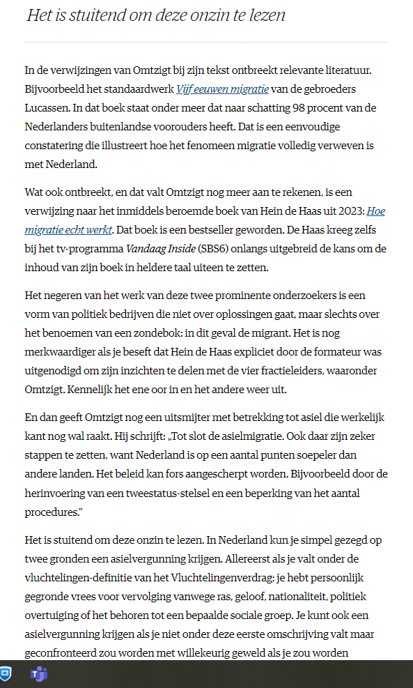 Over wat er (verder) allemaal misgaat in Omtzigts Schoolezing, met name waar het gaat om de kennis van migratie en het interpreteren van cijfers. Uitstekende analyse van Carolus Grütters.

nrc.nl/nieuws/2024/09…