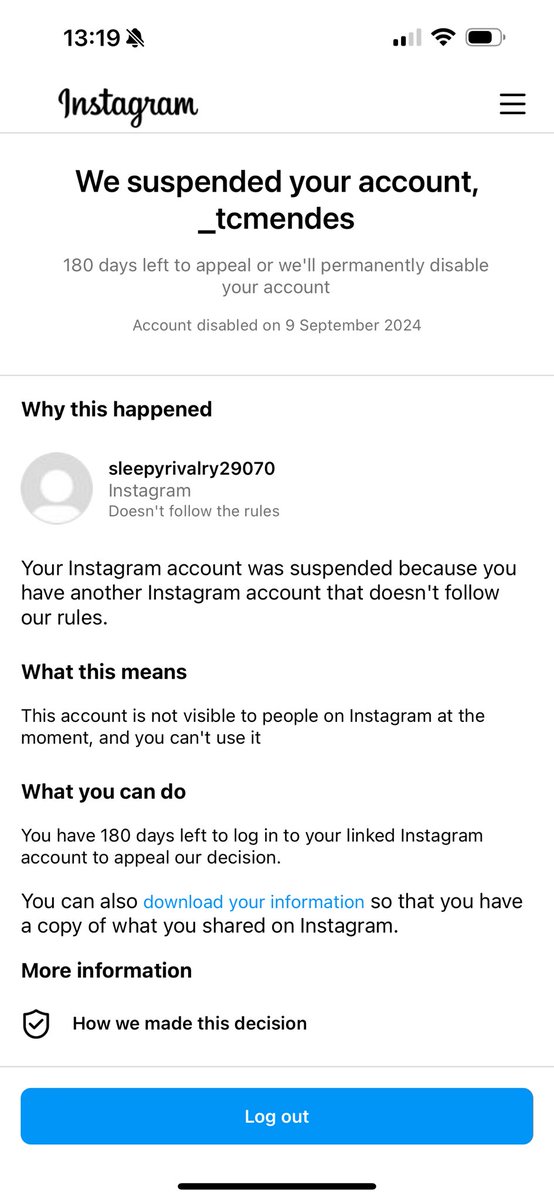 _tcmendes's tweet photo. @facebook @Meta @instagram  that is not my account I’ve never heard of that account, how can I appeal it by logging into an account I’ve never had?! I just want my account back https://t.co/Xwr88o7OI0