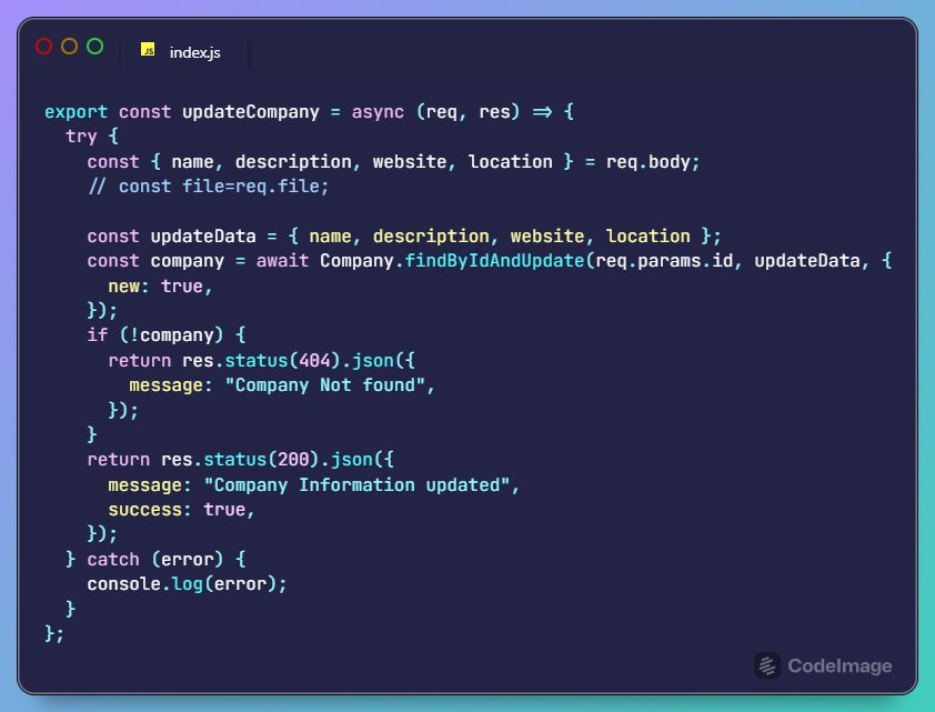 mj_dev0's tweet photo. Day 2 and Day 3 Update of my first MERN Stack Project:- Work Finder

In these two days i developed database models for User,Company and Jobs table.
Defines the routes for all three models and tested in Postman..
Looking forward to Develop job application model by EOD.. https://t.co/BBoxXTZOI5